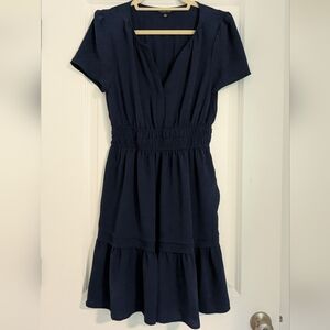 Casual Navy Blue Dress